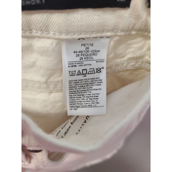 Banana Republic Cream Denim Cut-Off Mid Rise Short Size 26P - Picture 4 of 4